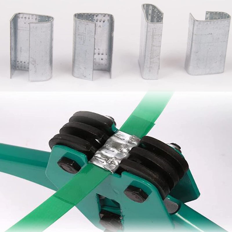Palmarosa Packaging 1/2" x 320’ Polyester (PET) Strapping, 1765 lbs Break Strength, Affordable and Lightweight Poly Strapping, 100 pcs 5/8" Open Metal Clips for Packaging and Pallet Strapping Banding - Image 3